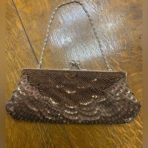 Moni Couture Elegant Brown Sequin Clutch with bonus black clutches sold as a set
